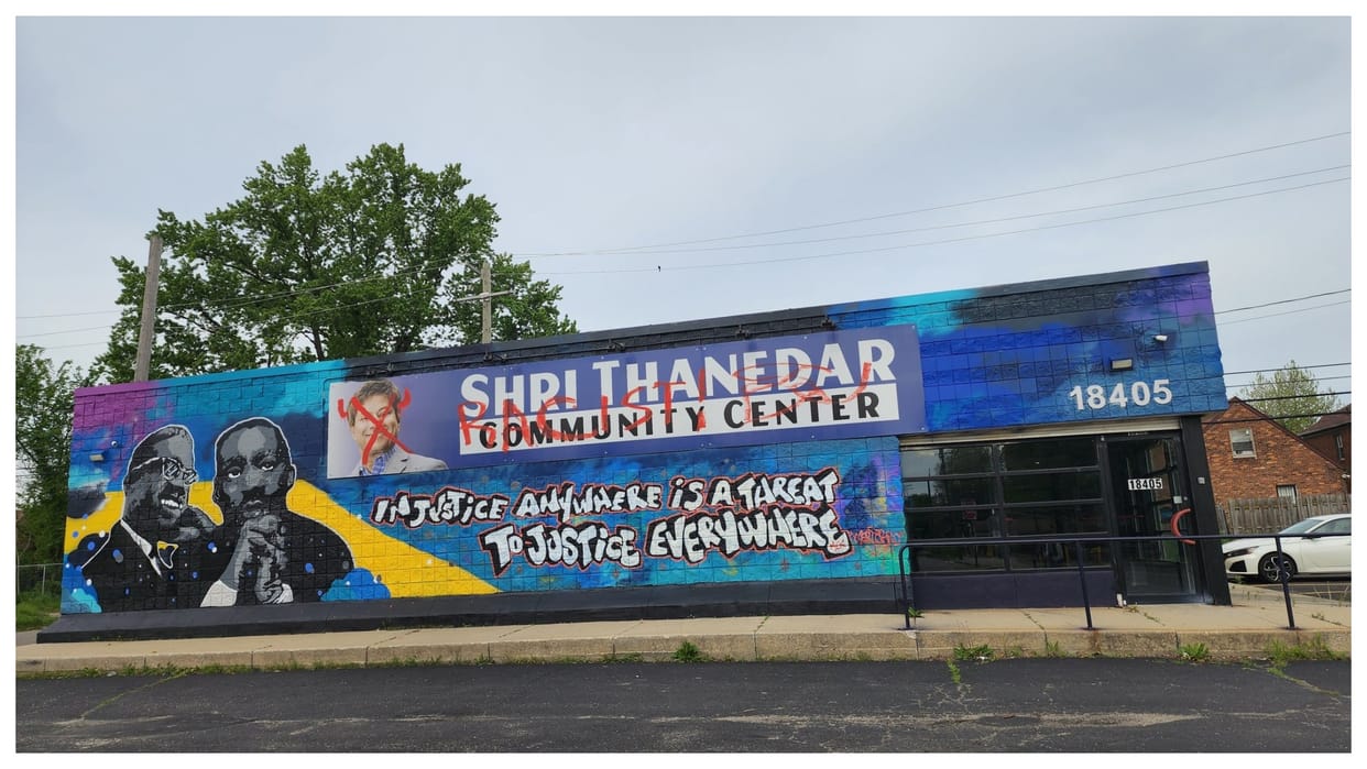 USA indian origin representative shri thanedar office vandalised in detroit wrote free palestine slogans