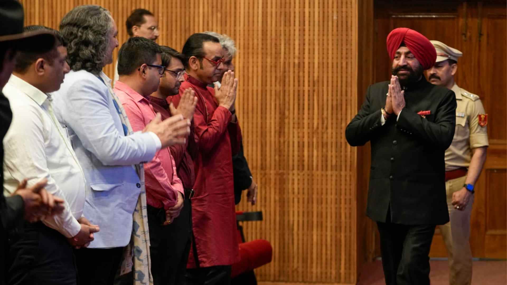 Anupam Sharma film Brand Bollywood Downunder screened in Raj Bhawan Governor says Films promote Indian values