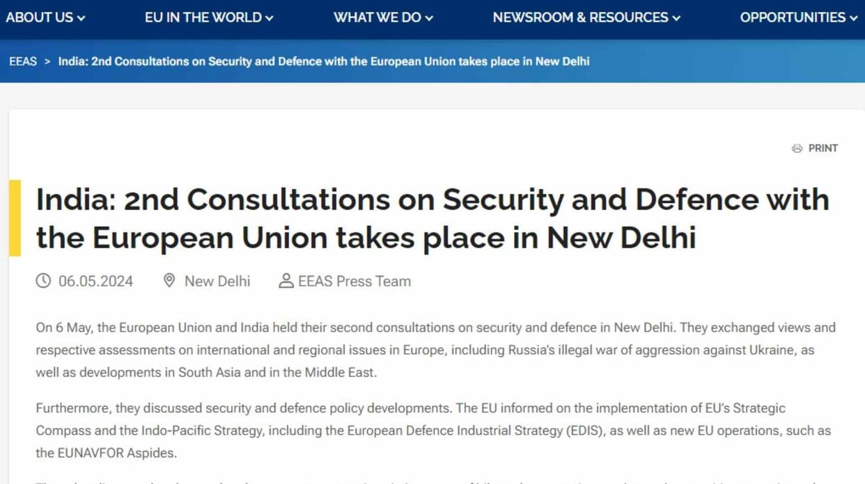 India: 2nd Consultations on Security and Defence with the European Union takes place in New Delhi