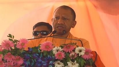 CM Yogi Adityanath addressed a Sant Samagam in Khairthal in Rajasthan.