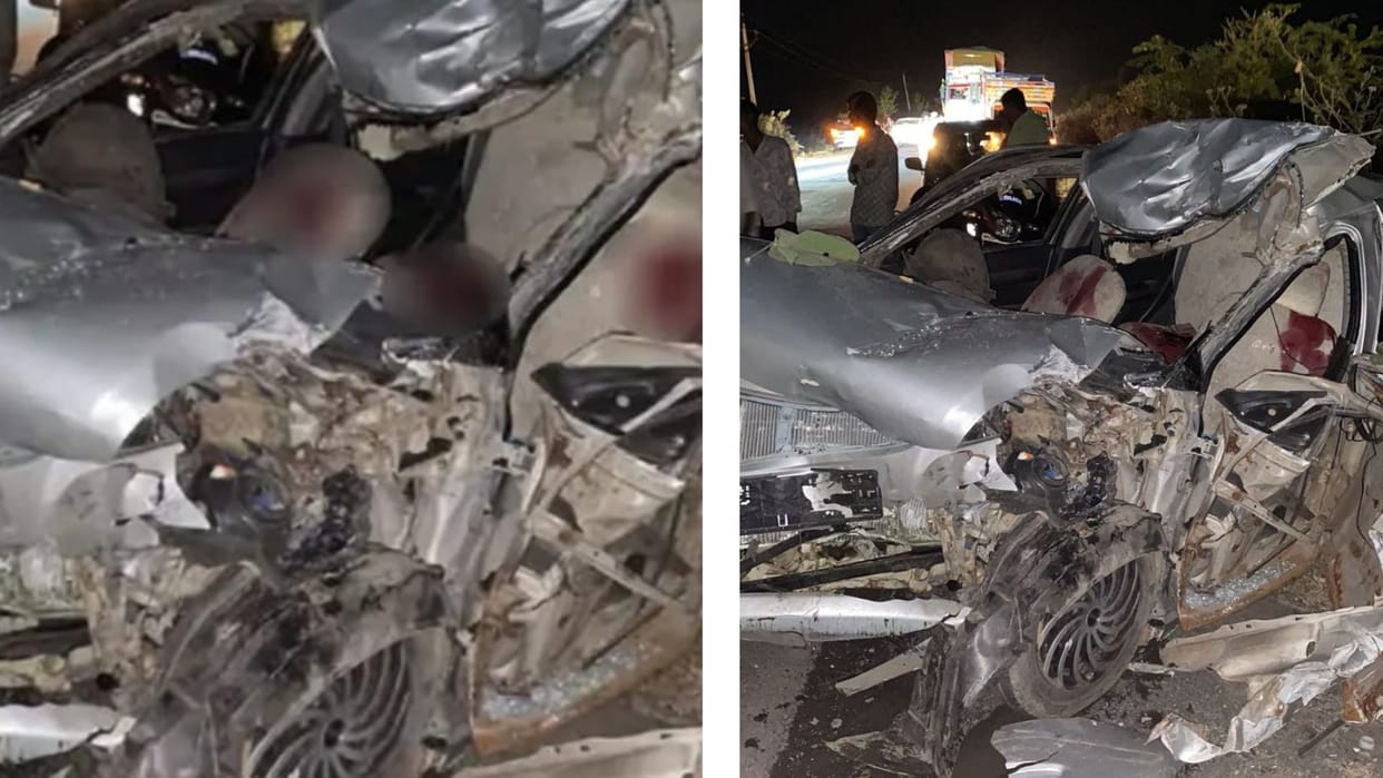 Ujjain Road Accident Car Crashes into Dump Truck,Two Dead And 8 Injured News in Hindi