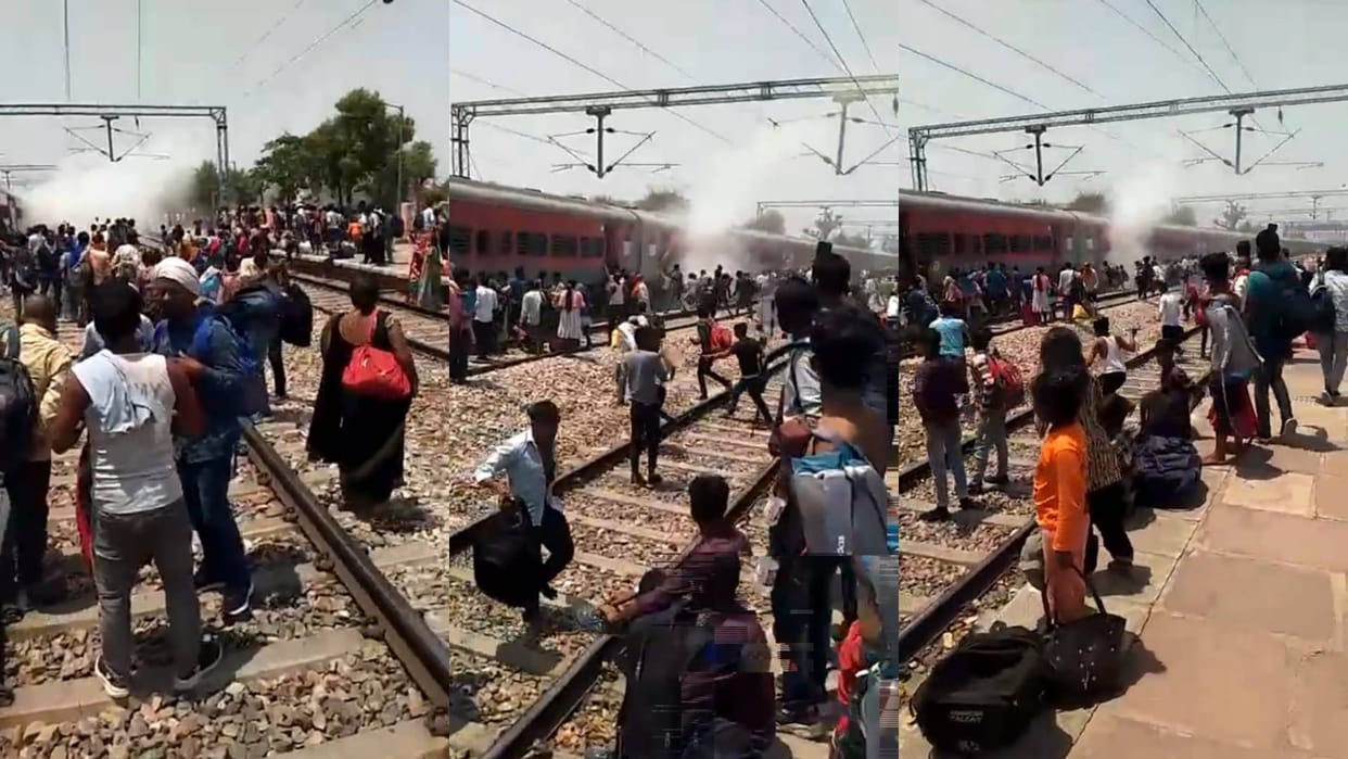 Dausa News Sudden smoke coming out of Sabarmati Express caused panic