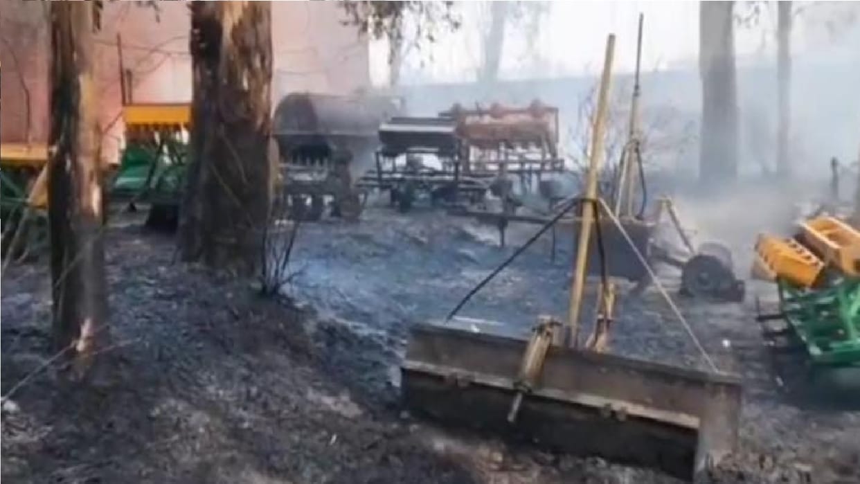 Fire broke out in Agriculture Department premises in Karnal, agricultural equipment burnt