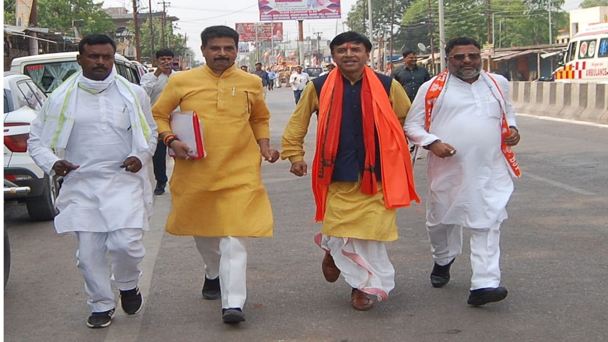 BJP Lok Sabha candidate Shashank Mani Tripathi filed nomination in Deoria