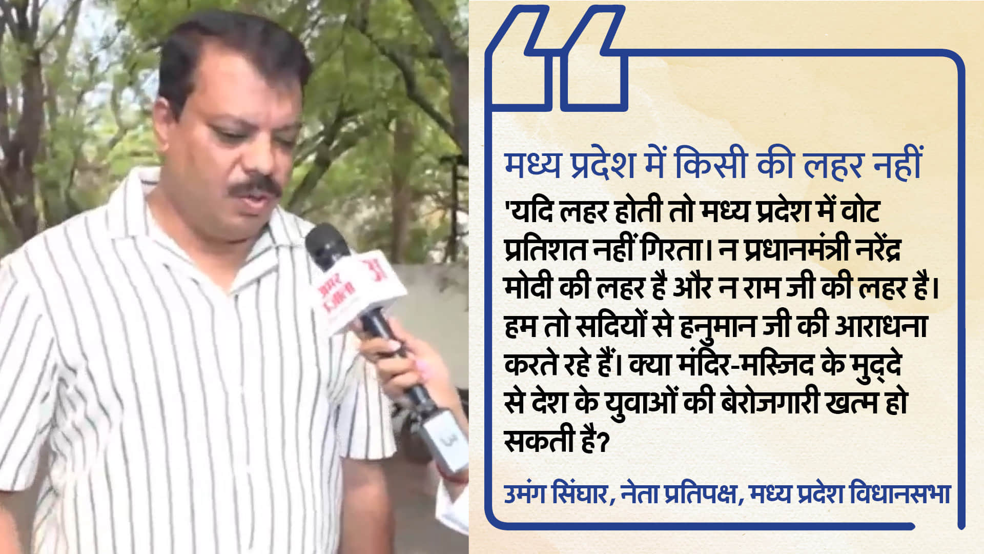 MP Lok Sabha Election 2024 Dhar Lok Sabha Seat Leader Umang Singhar Statement on BJP News in Hindi