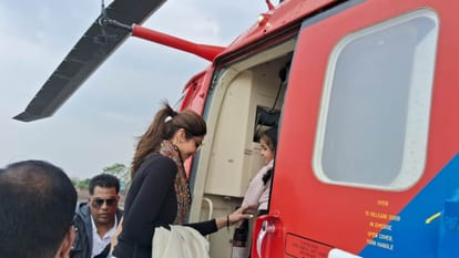 Kedarnath Dham shilpa shetty arrived with family for Kedarnath darshan took flight from Jolly Grant See Photos