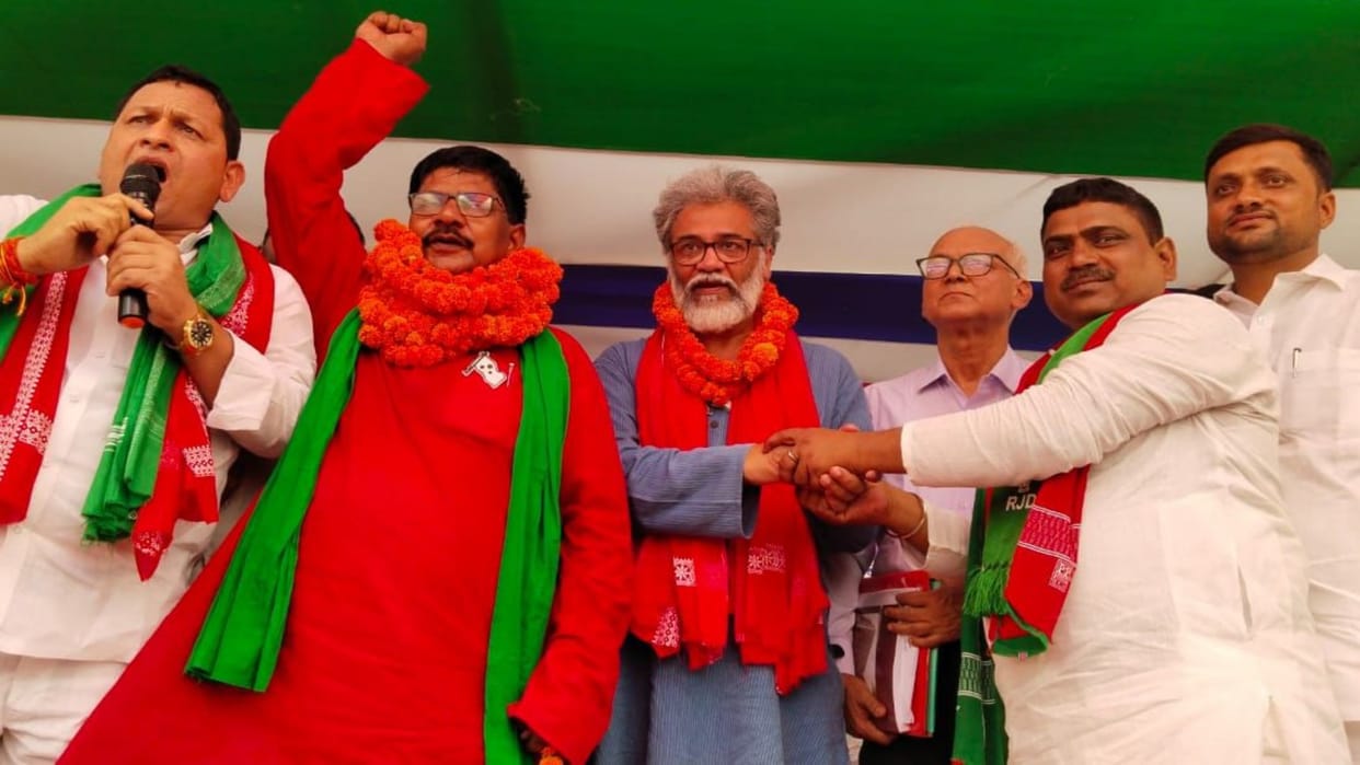 Arrah Lok Sabha: Tejashwi, Akhilesh Singh were missing in nomination program of INDIA candidate Sudama Prasad