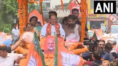 BJP President JP Nadda Road Show in Panchkula all update news in Hindi
