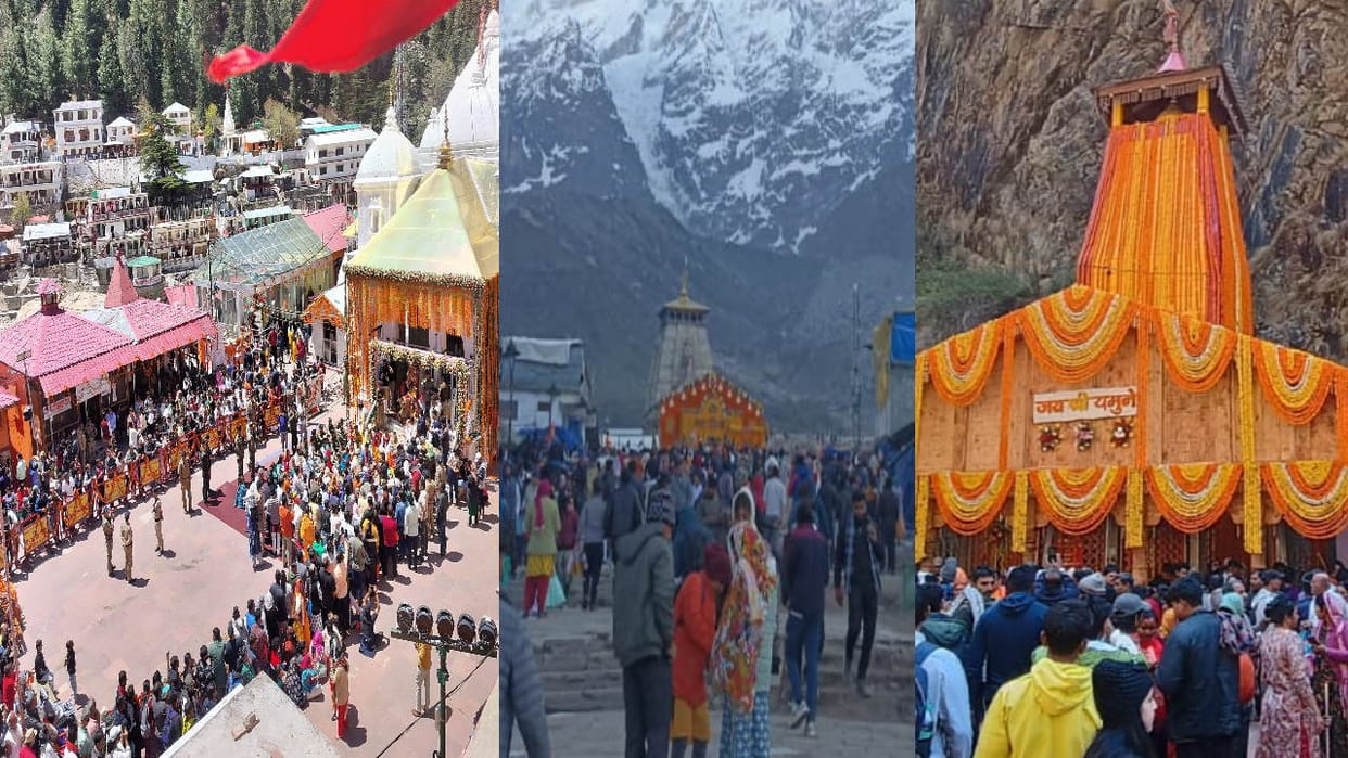 Gangotri doors opened Kedarnath Yamunotri Chardham Yatra begins Uttarakhand Watch photos