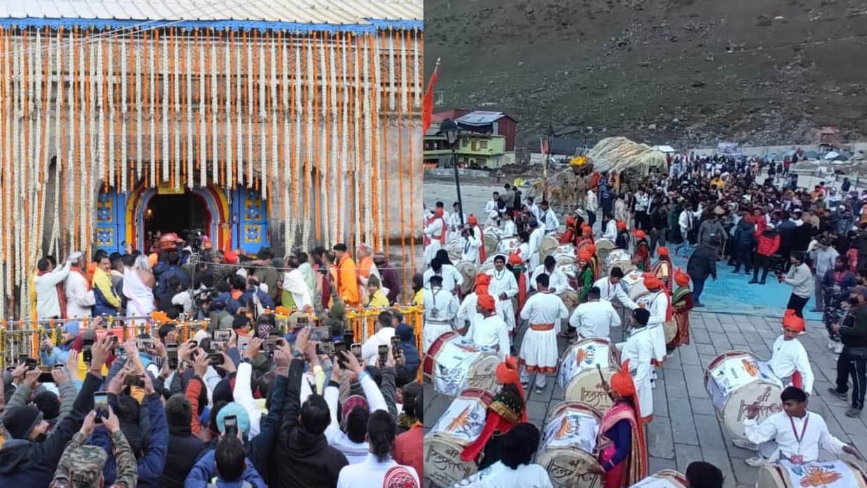Kedarnath Dham Door Opened for Devotees Crowd Gathered at Kedar Baba Temple Uttarakhand News in Hindi