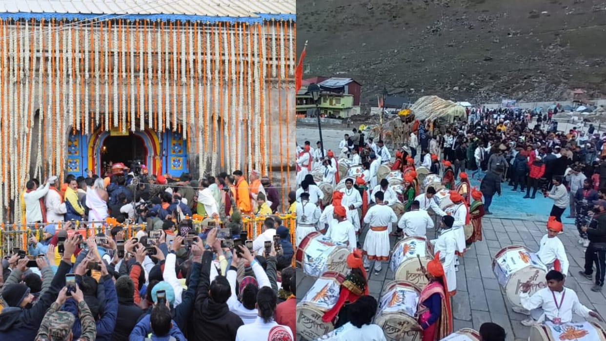 Kedarnath Dham Door Opened for Devotees Crowd Gathered at Kedar Baba Temple Uttarakhand News in Hindi