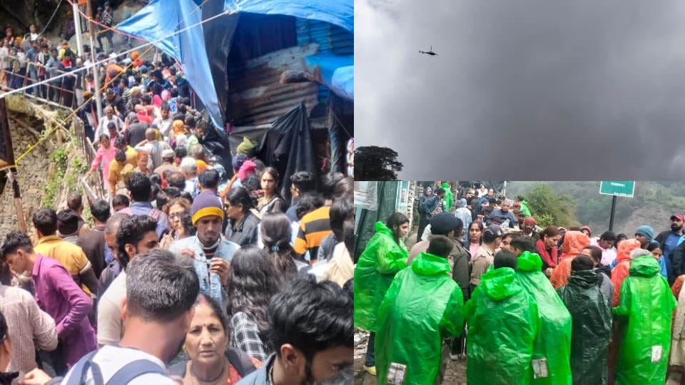 Chardham Yatra 2024 Pilgrims Huge Crowd amidst heavy rainfall in Yamunotri Dham Long jam photos