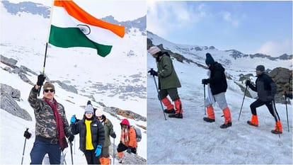 14 member team of Jagdalpur hoisted the tricolor on the top of snow surrounded mountain in Chamoli