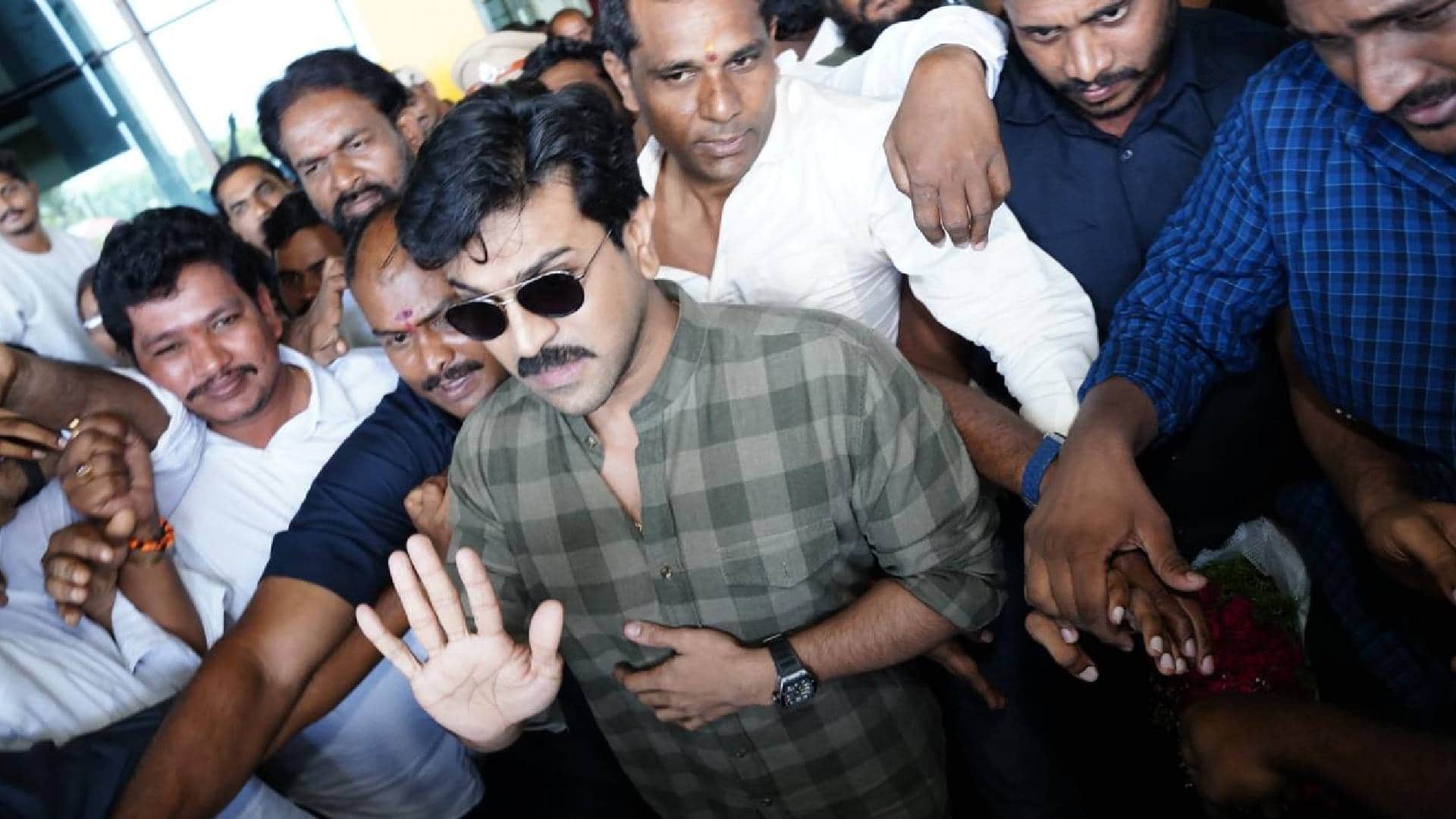 Ram Charan campaigning for uncle Jana Sena party chief Pawan Kalyan as he contest election in Pithapuram AP