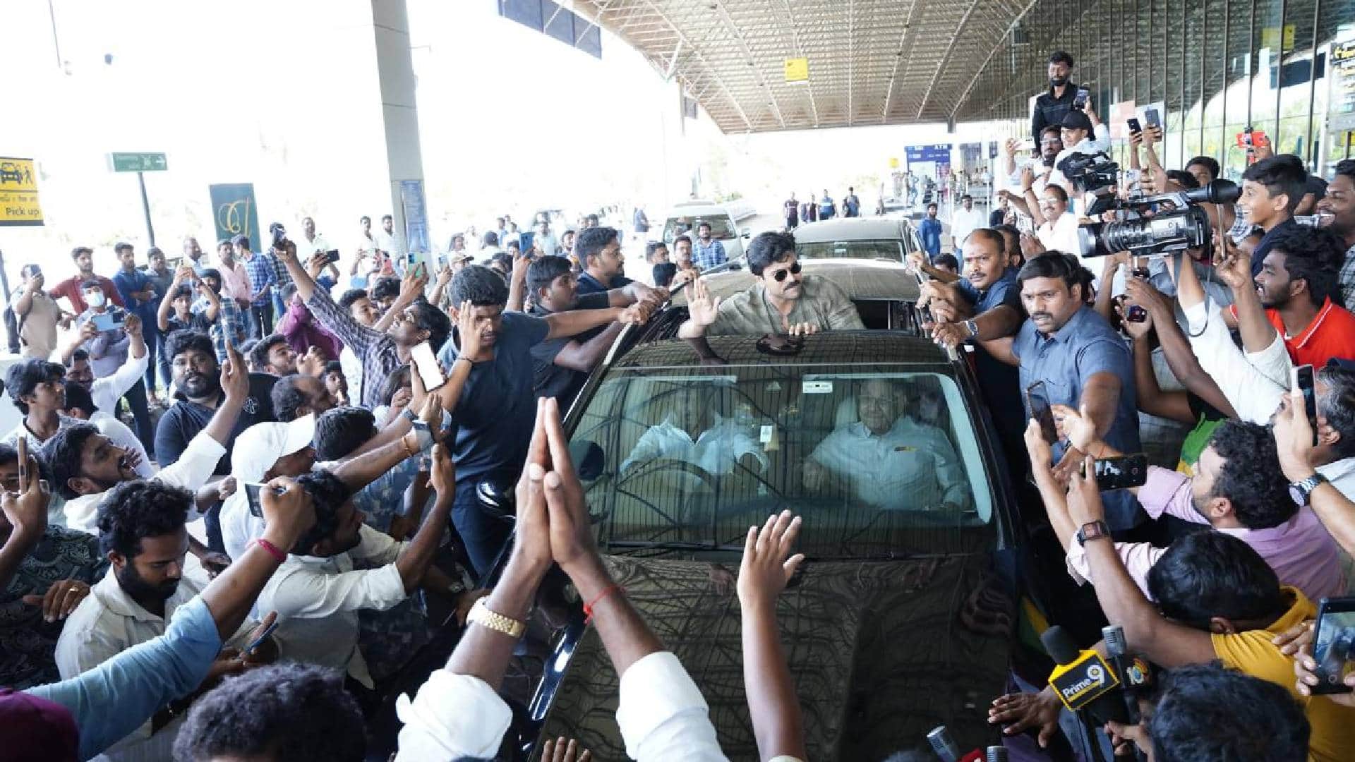 Ram Charan campaigning for uncle Jana Sena party chief Pawan Kalyan as he contest election in Pithapuram AP