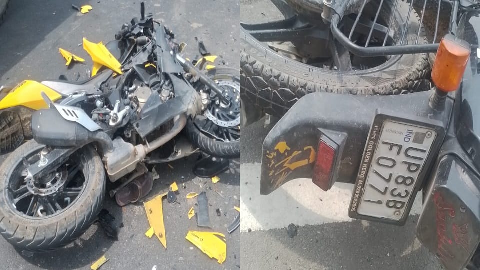 Tragic road accident in Firozabad Three people died in collision between two bikes