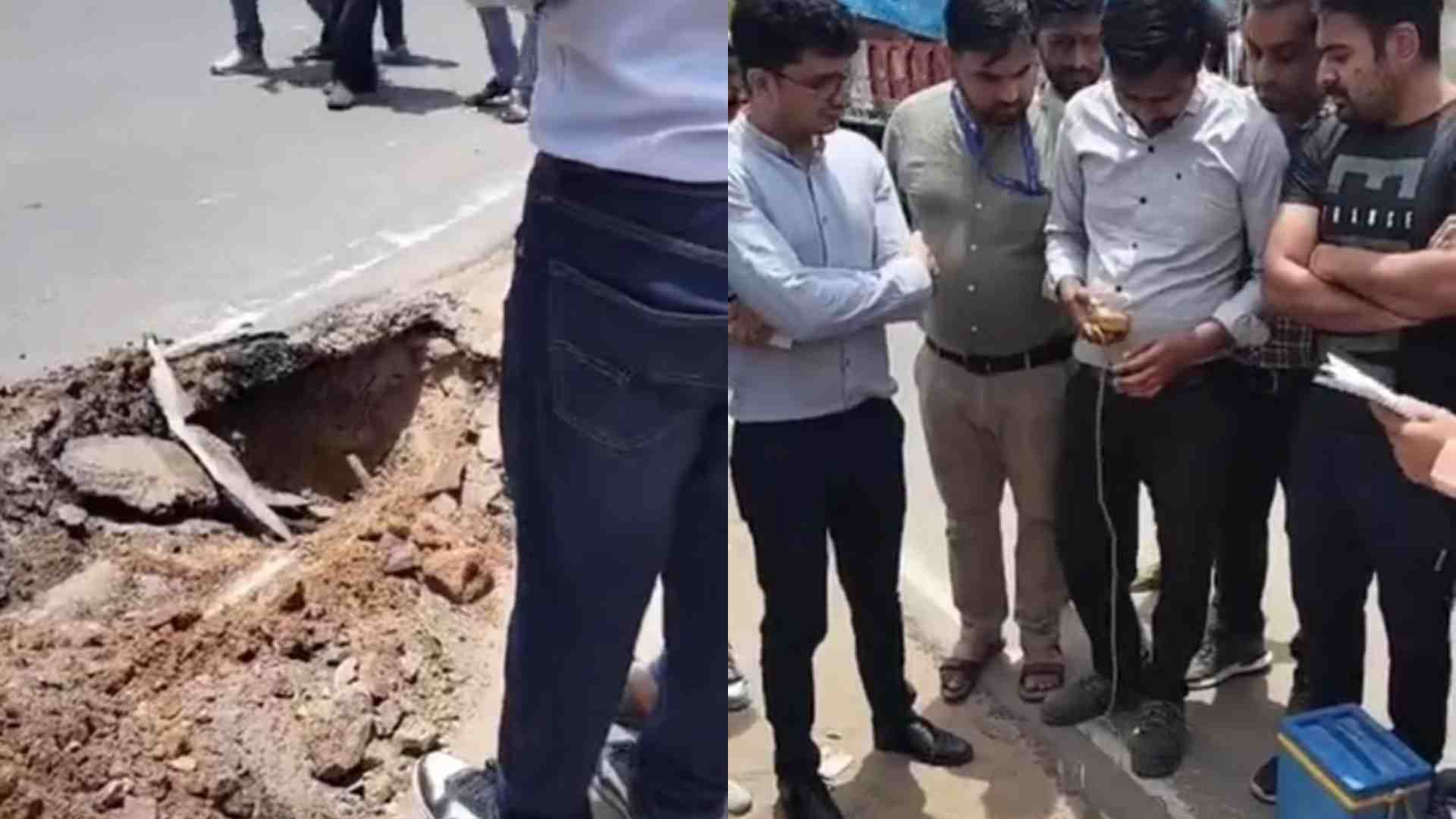 जांच के लिए पहुंची टीम।