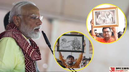 pm modi hoogly rally seen mother hiraben portrait emotional smile on his face