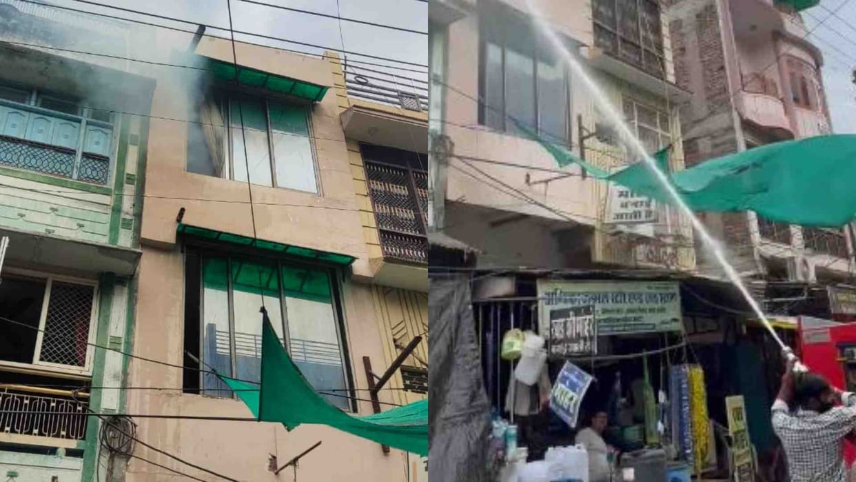 Sirohi News: House caught fire due to short circuit in Sadar Bazaar of Abu Road