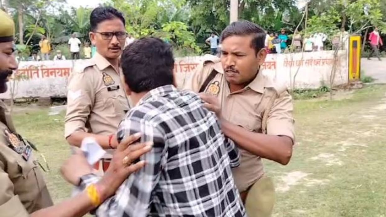 BJP workers clash with police on allegations of EVM tampering in Lakhimpur kheri