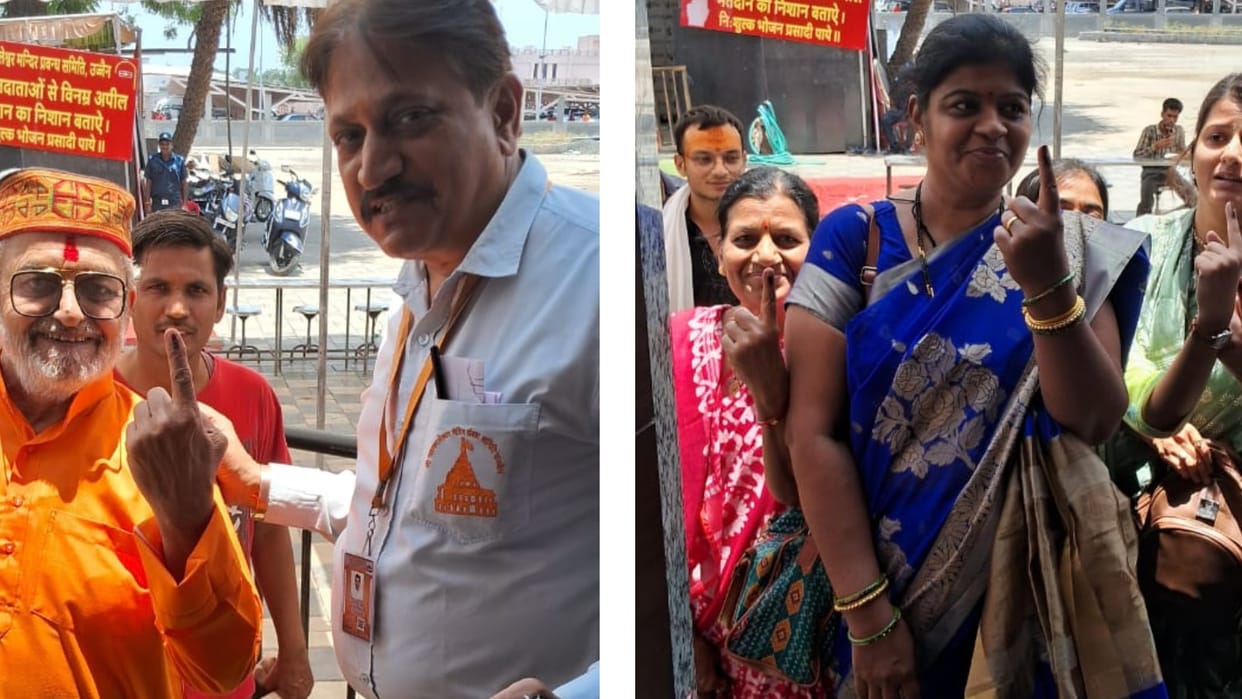 Devotees of Mahakal received food by telling the voting symbol