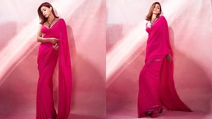 Pink Saree Collection inspired by actress kriti sanon to ananya panday