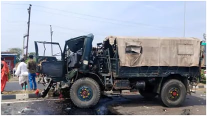 Rajgarh Accident News: Army Truck Collides With Passenger Bus After Tire Burst Five Killed