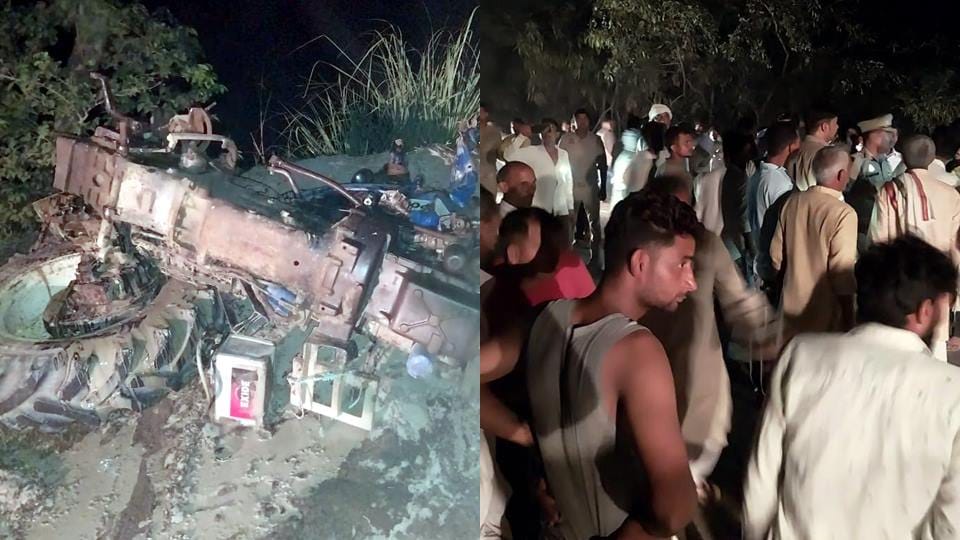 Sambhal: Container collides with tractor-trolley of people returning from funeral, three Death, 17 injured