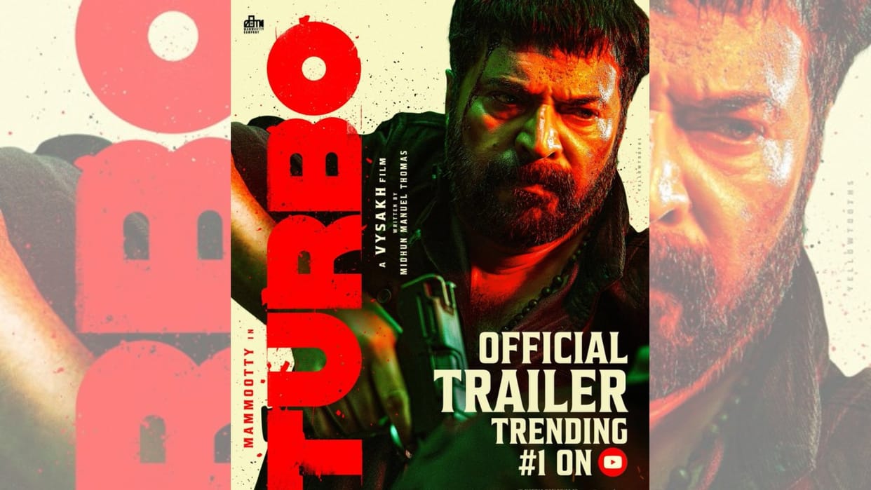 Malayalam Movie Turbo Official Trailer Released Starring Mammootty Vysakh Midhun Manuel Thomas