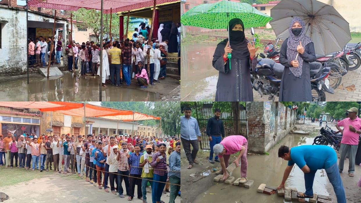 lok sabha election 2024 Voting amid rain in Kheri and Dhaurahra seats