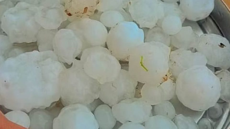 sudden hailstorm in the evening