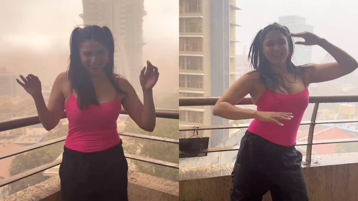 Mannara Chopra slammed For Enjoying Dancing In Balcony after mammoth hoarding collapsed due to the dust storm