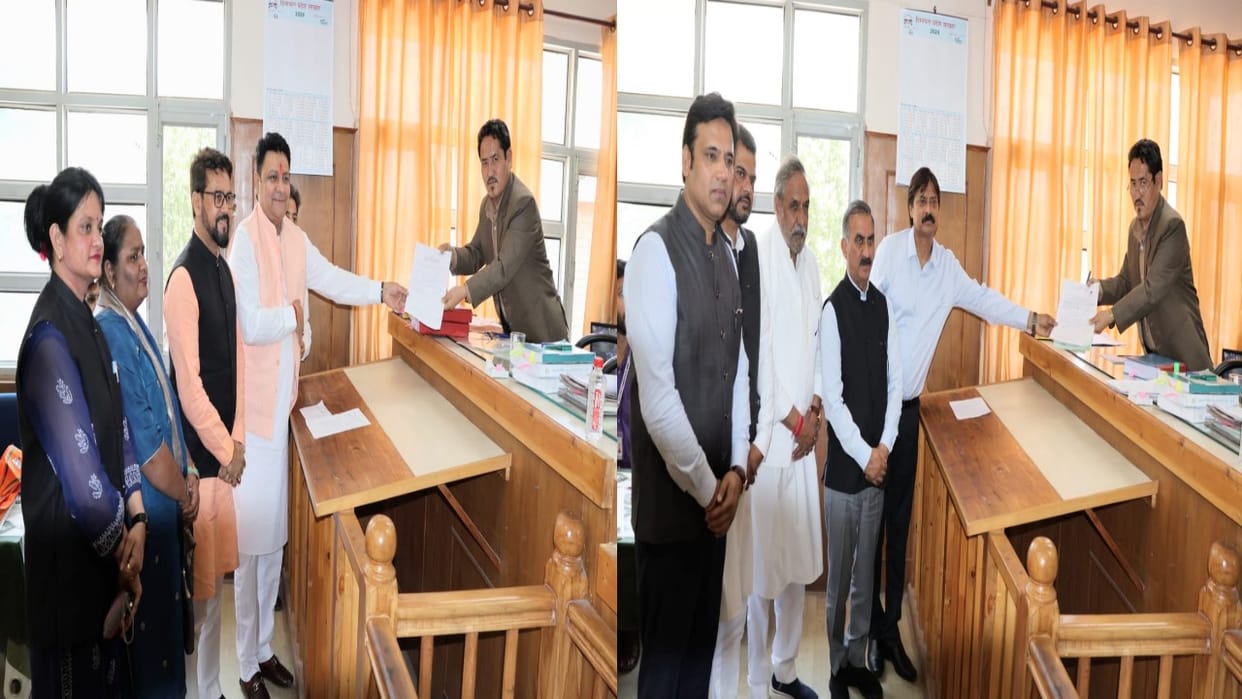 Himachal Assembly byelection: Sudhir Sharma and Devender Singh Jaggi filed nomination from Dharamshala seat.