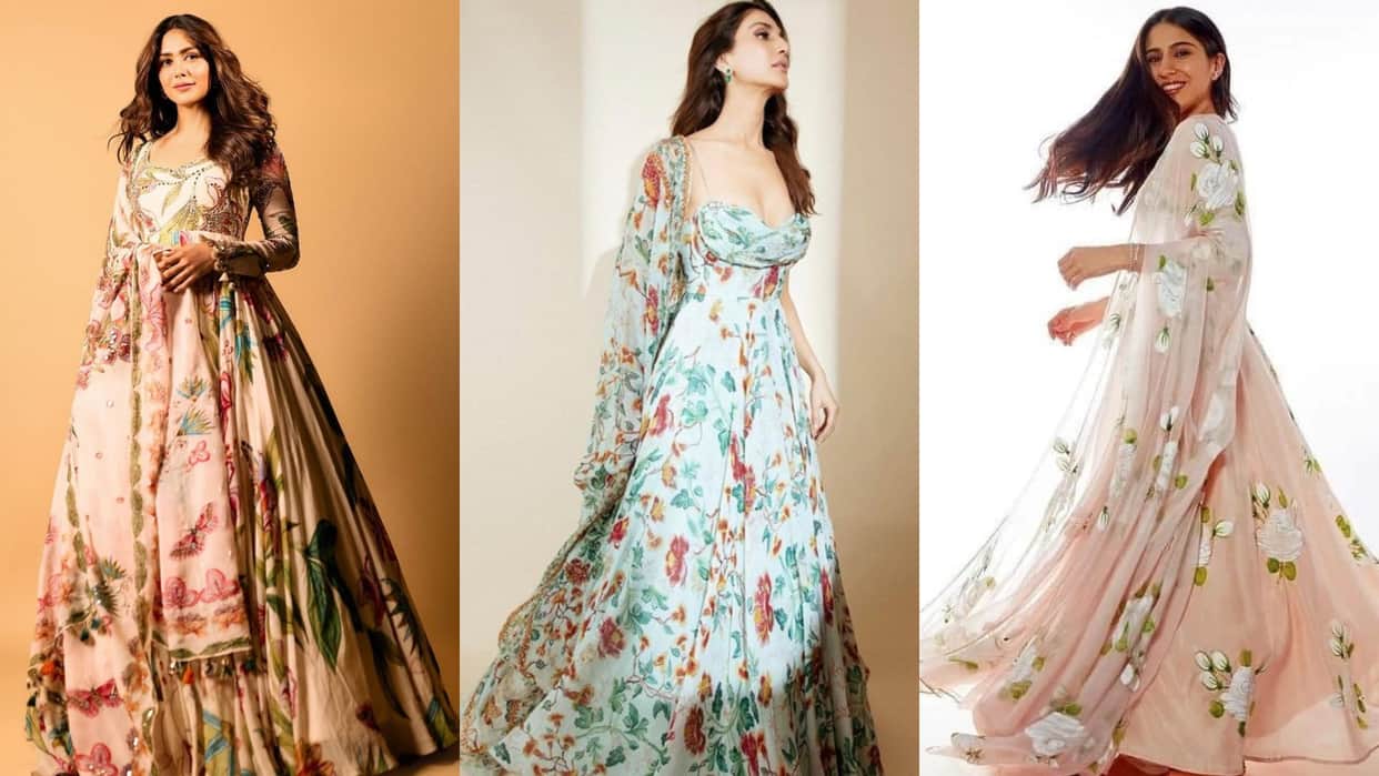 latest Floral Anarkali Suit inspired by actress