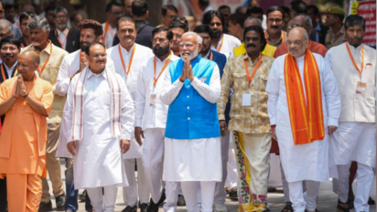 26 NDA leaders in PM Modi nomination including 16 national presidents Home Minister Defense Minister three CM