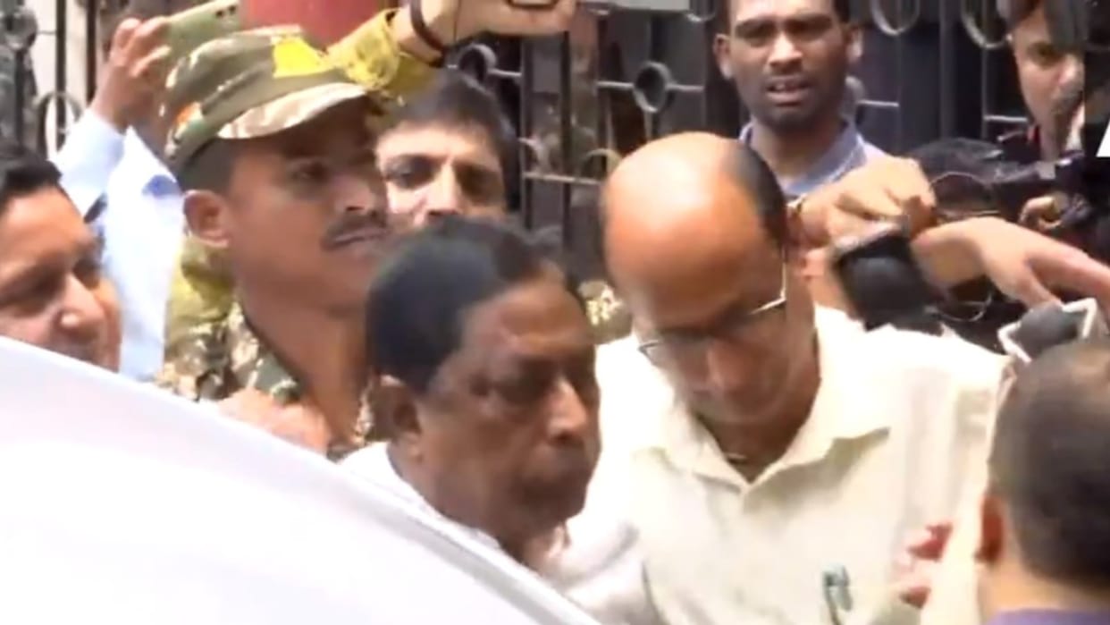 Jharkhand Minister and Congress leader Alamgir Alam brought to the Special PMLA court in Ranchi