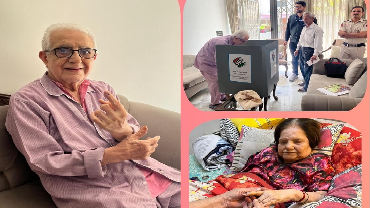 Elderly and disabled people cast their votes sitting at home in Delhi