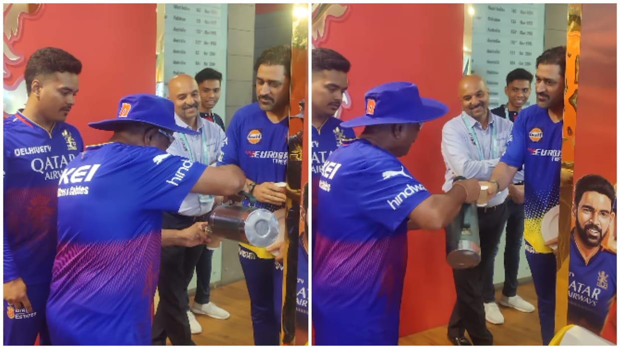 IPL 2024, CSK MS Dhoni surprise visit in RCB dressing room, leaves support staff stunned