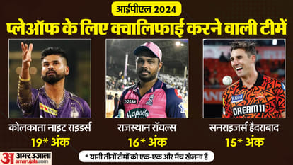 IPL 2024 Playoff Scenario: KKR-RR, SRH in Playoffs, CSK vs RCB match virtual knockout, Weather Rain prediction