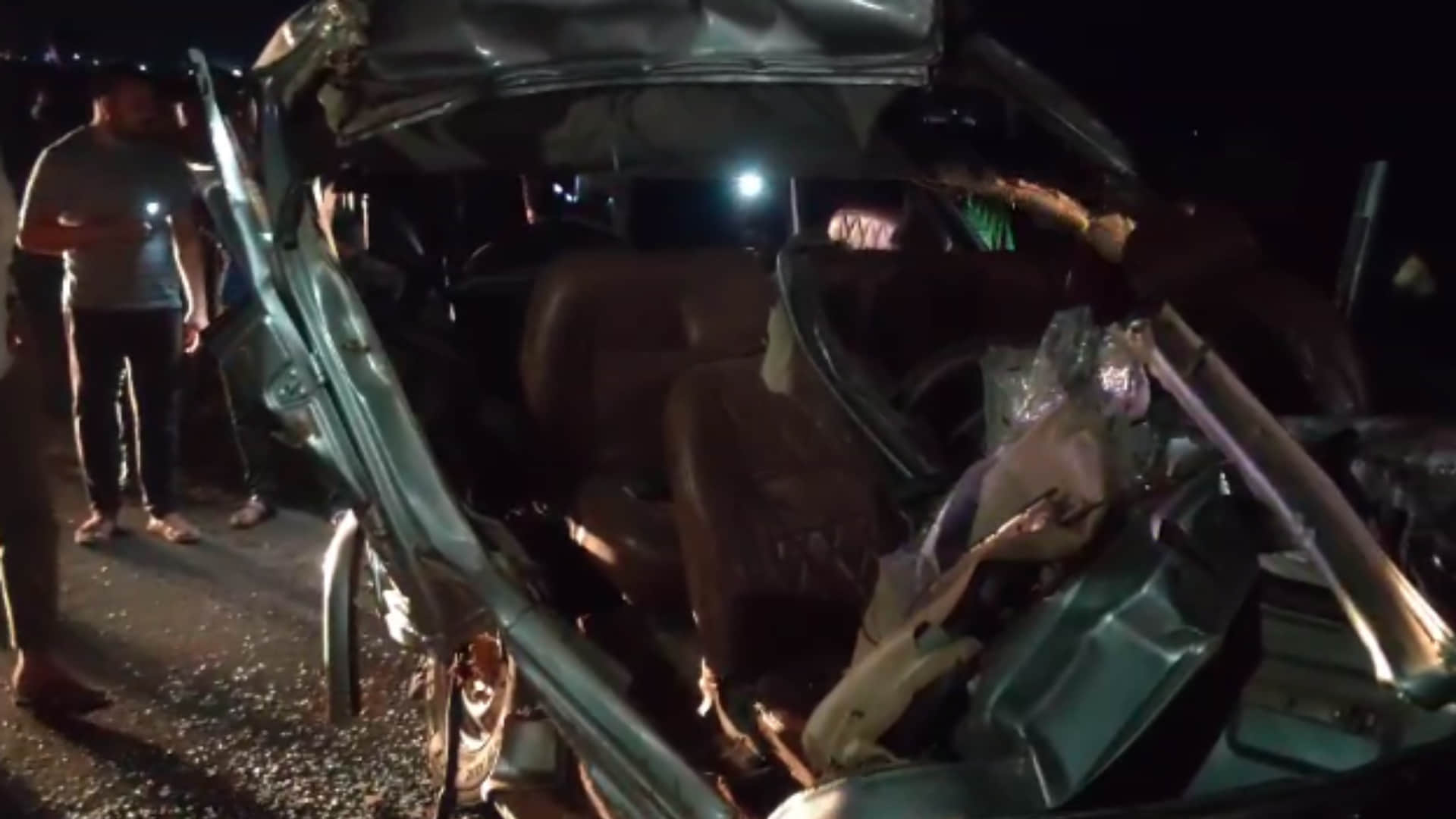 Accident in Indore: Car collided with a parked dumper, pictures surfaced showing gruesomeness of the accident.