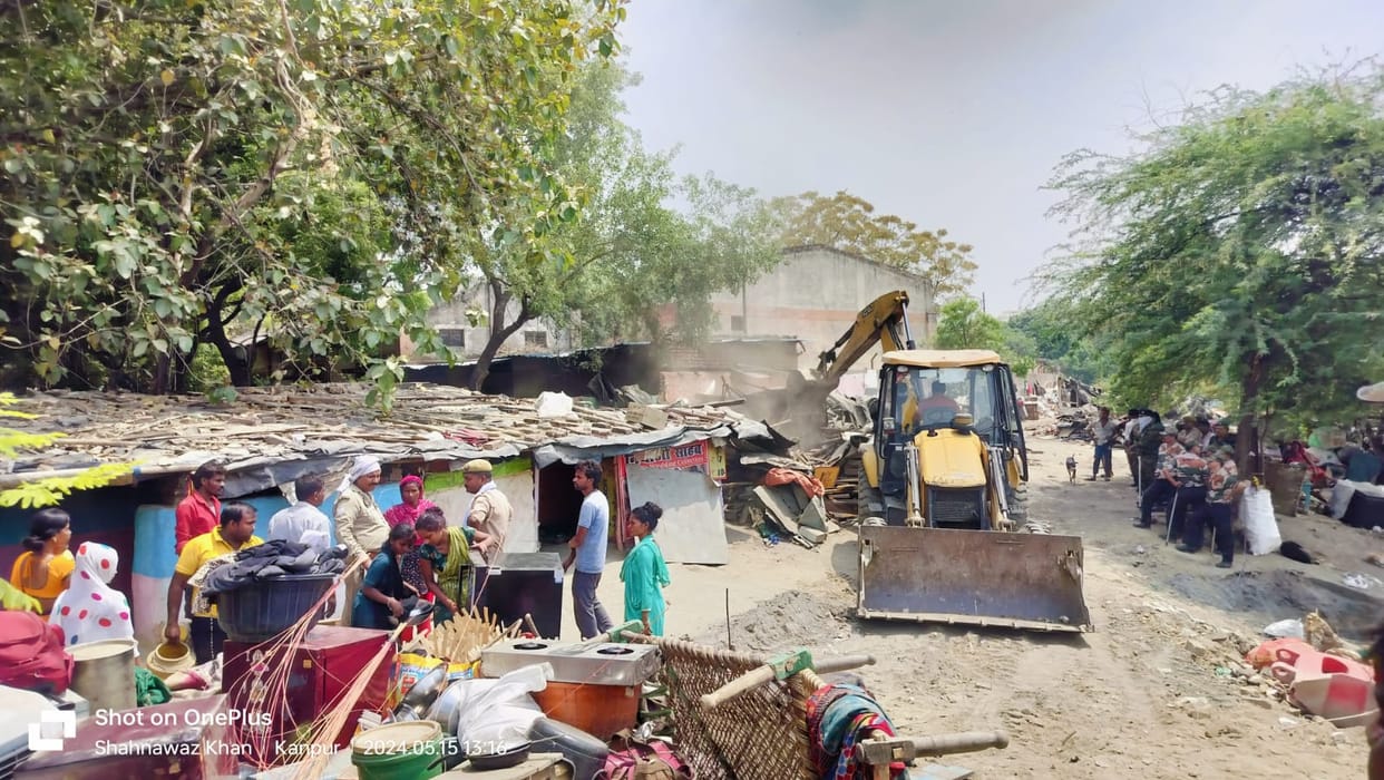 Bulldozer runs on huts obstructing the beautification of Jhakarkati pond, it will be developed as a picnic spo