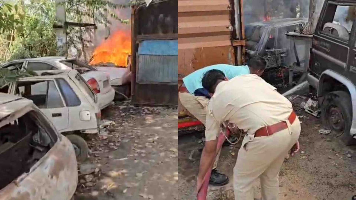 Jodhpur News: Seized car caught fire outside the police station