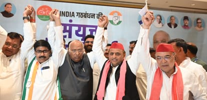 India Alliance: Constitution defense became the main election issue, Ambedkar's picture put on the banner befo