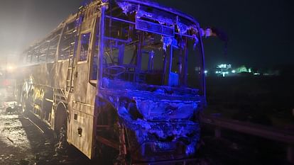 Haryana: Fire broke out in a bus filled with devotees on Manesar Palwal Expressway, eight people burnt alive