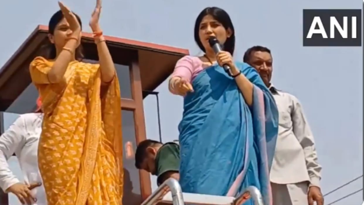 Loksabha Election 2024: SP leader Dimpal Yadav campaigns in Gonda.
