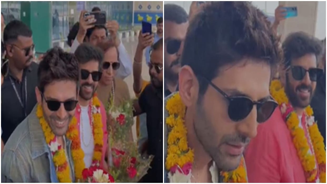 Chandu Champion actor Kartik Aaryan gets warm welcome with dhol beats at his hometown Gwalior