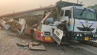 UP: Accident in Amroha, roadways rammed into dumper parked on highway, seven passengers injured