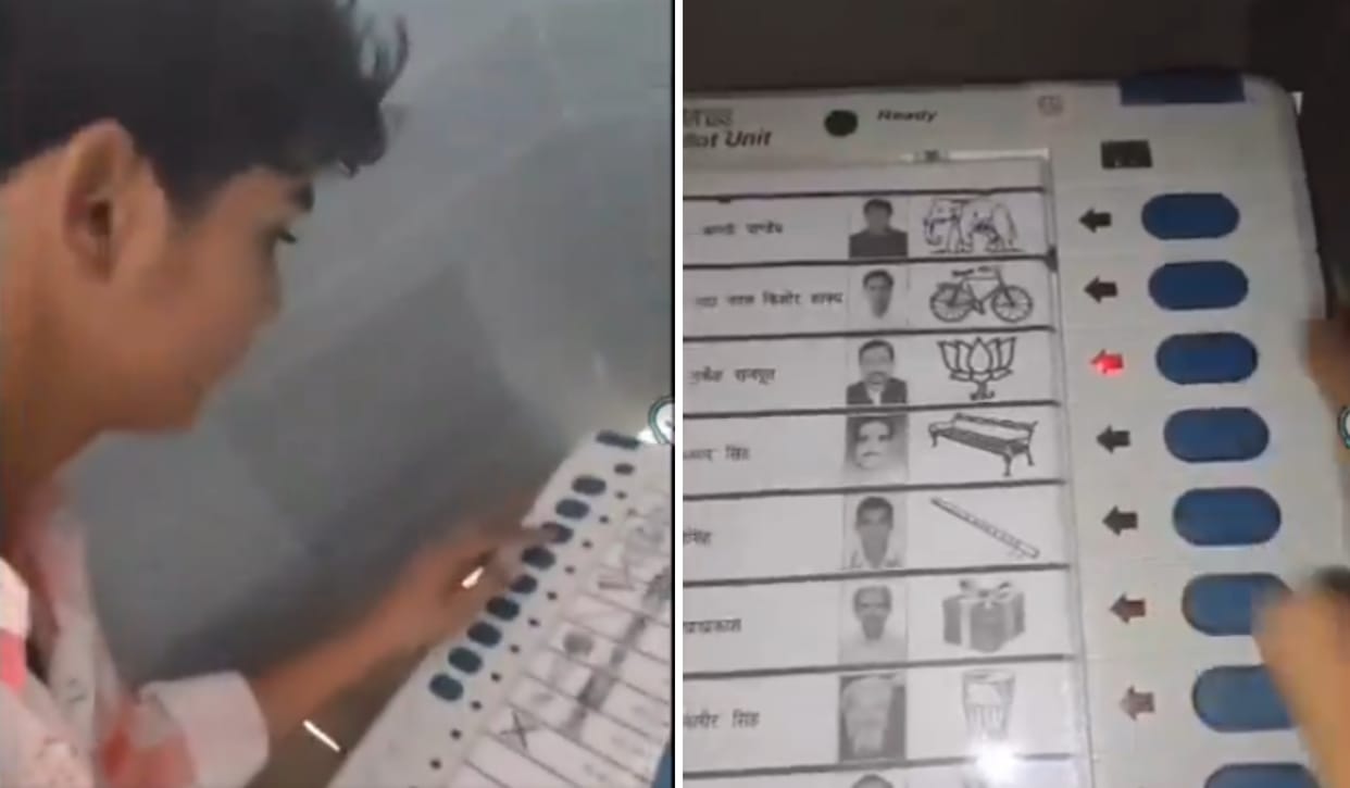 congress akhilesh yadav share video of youth doing multiple time voting target election commission