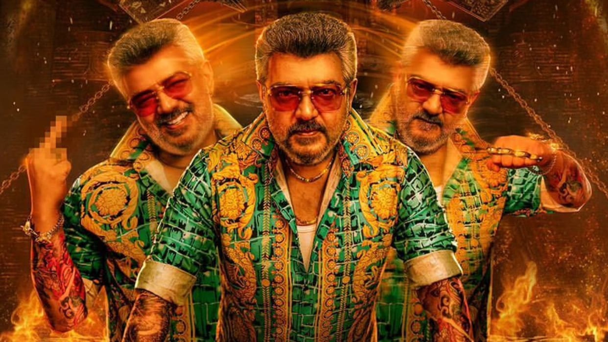 South actor ajith kumar first look out from movie good bad ugly release on pongal 2025