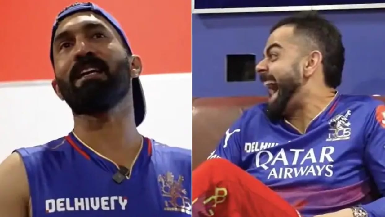 IPL 2024: Did CSK lose because of Dhoni's 110 meter six? RCB Karthik-Kohli made fun of Mahi, watch video